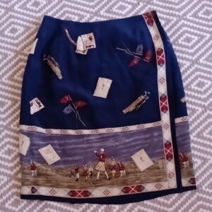 Talbots Size 4 Silk Novelty Skirt Wrap Around